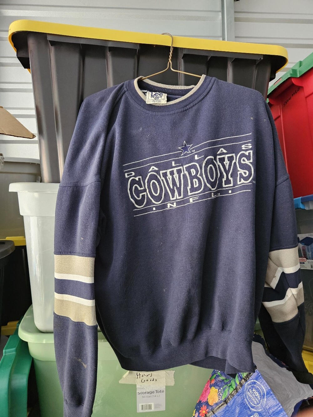 Dallas Cowboys Sweatshirt Mens Size Xl Blue NFL Lee Sport 90s Distressed Vintage